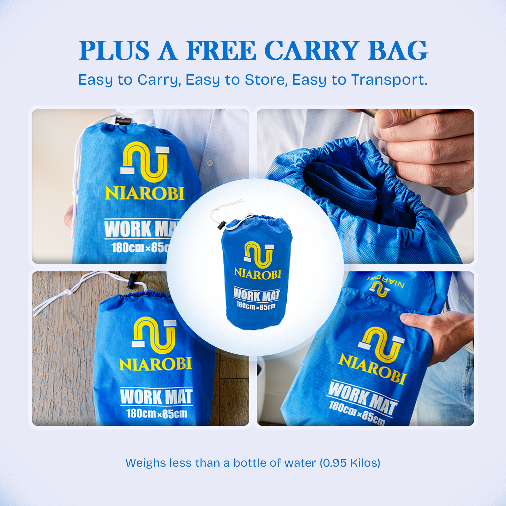 Plumbers Floor Protector Mat - Non-Slip, Water-Resistant Protective Work Surface for Professional and DIY Projects - Chemical-Proof Carpet Guard with Carry Pouch - Plumbing Tools and Equipment - Blue