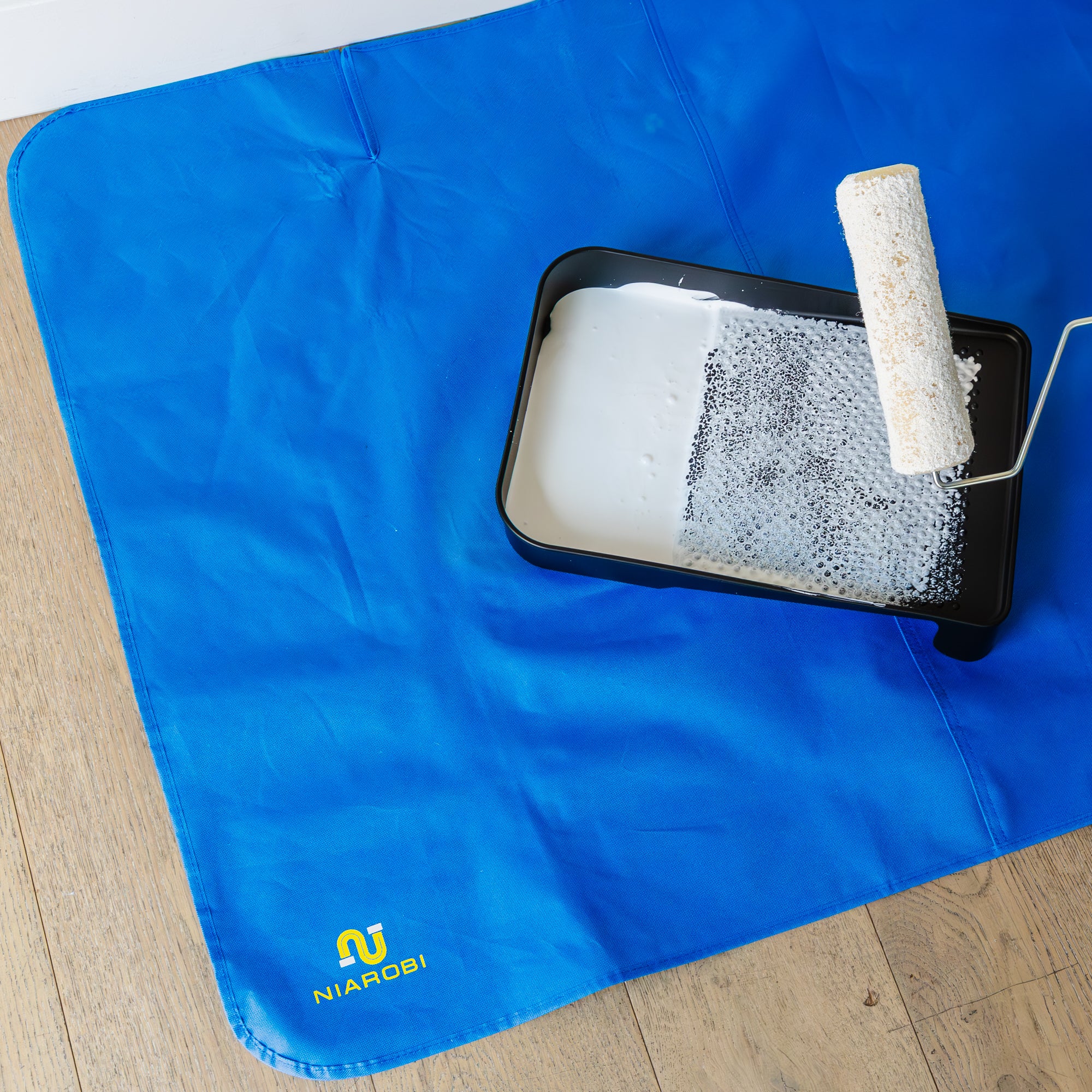 Plumbers Floor Protector Mat - Non-Slip, Water-Resistant Protective Work Surface for Professional and DIY Projects - Chemical-Proof Carpet Guard with Carry Pouch - Plumbing Tools and Equipment - Blue